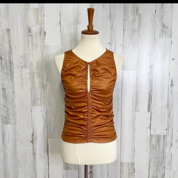 Free People Ride Along Ruched Crop Top medium - Picture 2 of 3